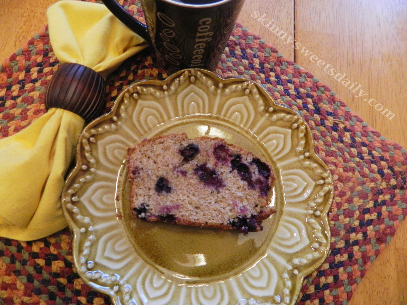 Healthy Blueberry Banana Bread with Oatmeal and Flax