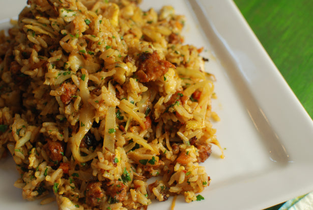 Herby Coconut and Sausage Fried Rice
