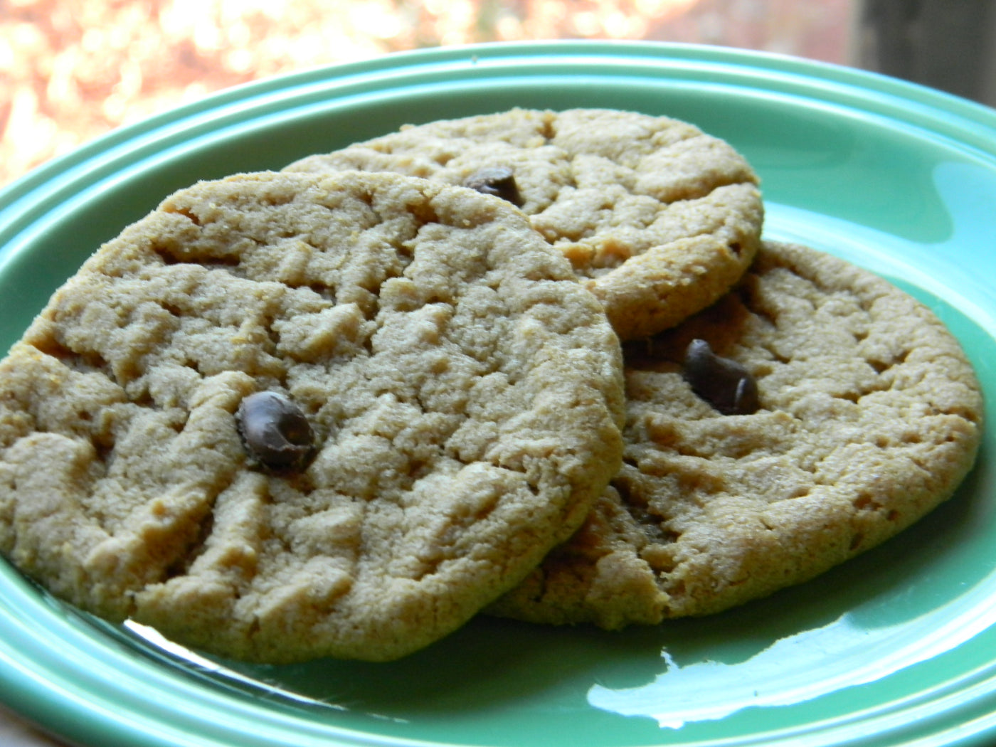 Gluten Free, Flourless Peanut Butter Cookies With Chocolate Chips