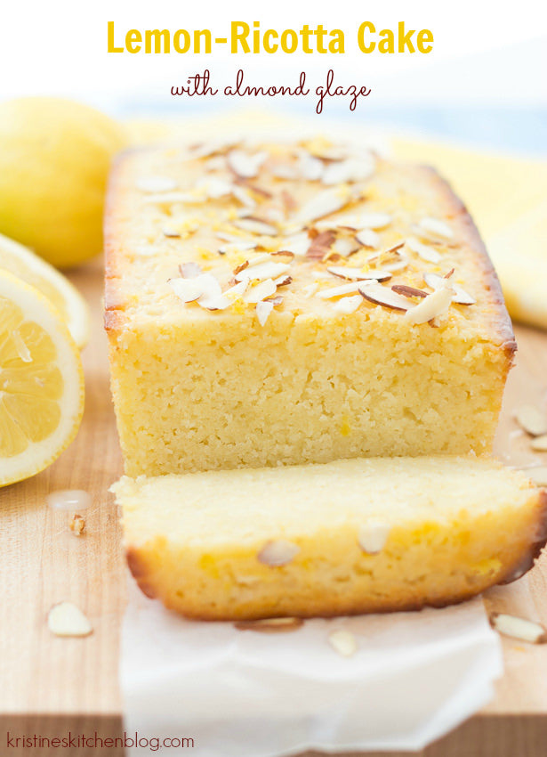 Lemon Ricotta Cake with Almond Glaze