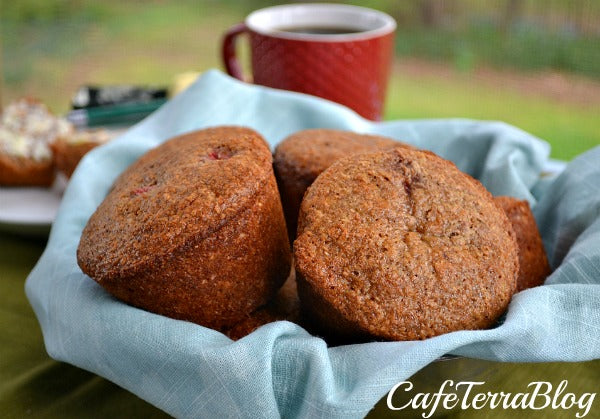 Strawberry Banana Quinoa Bran Muffins